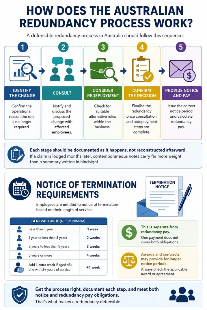 Redundancy Process Steps in Australia Infographic